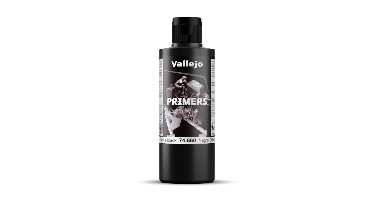 74660 Surface Primer Negro Brillante 200ml. modelismo Vallejo