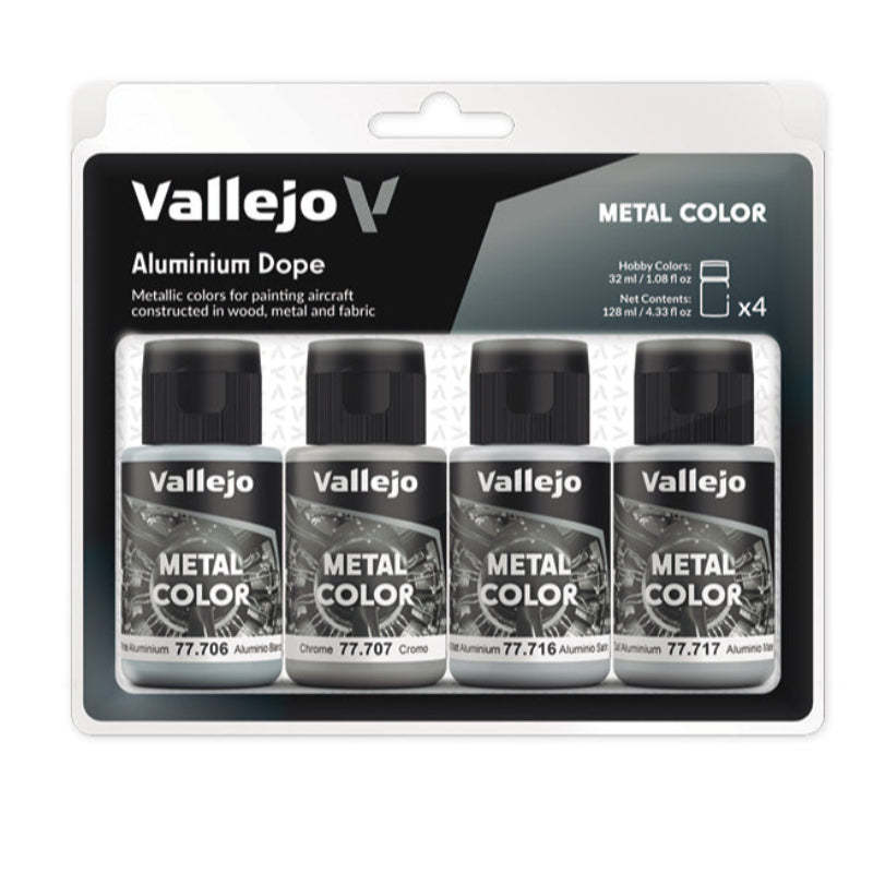 Set Metal Color Aluminio Modelismo Acrylicos Vallejo