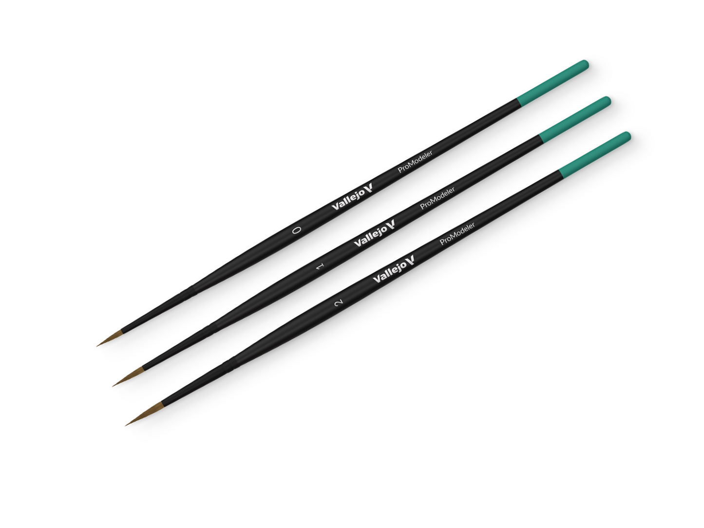 Set Pinceles Modelismo Pro Modeler Detal (0-1-2) Acrylicos Vallejo