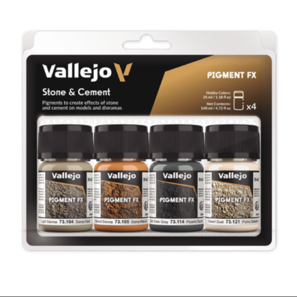 73192 PigmentFX Set Stone and Cement modelismo Acrylicos Vallejo