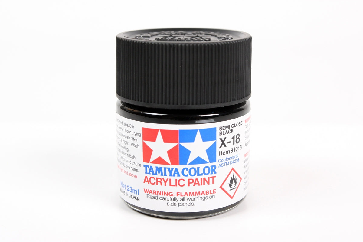 Tamiya Paint Gloss X-18 Semi Gloss Black