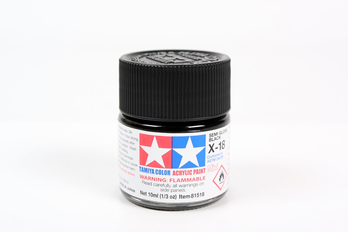Tamiya Paint Gloss X-18 Semi Gloss Black