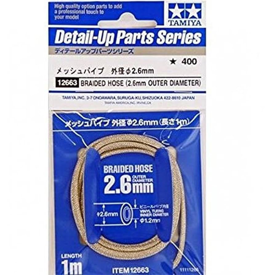 12663 1/24 Braided Hose Outer Diameter 2.6mm
