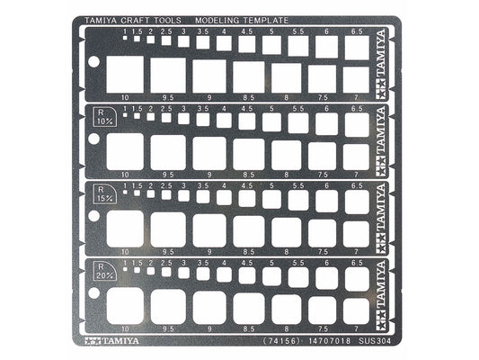 74156 Tamiya Modeling Template Square 1-10 mm