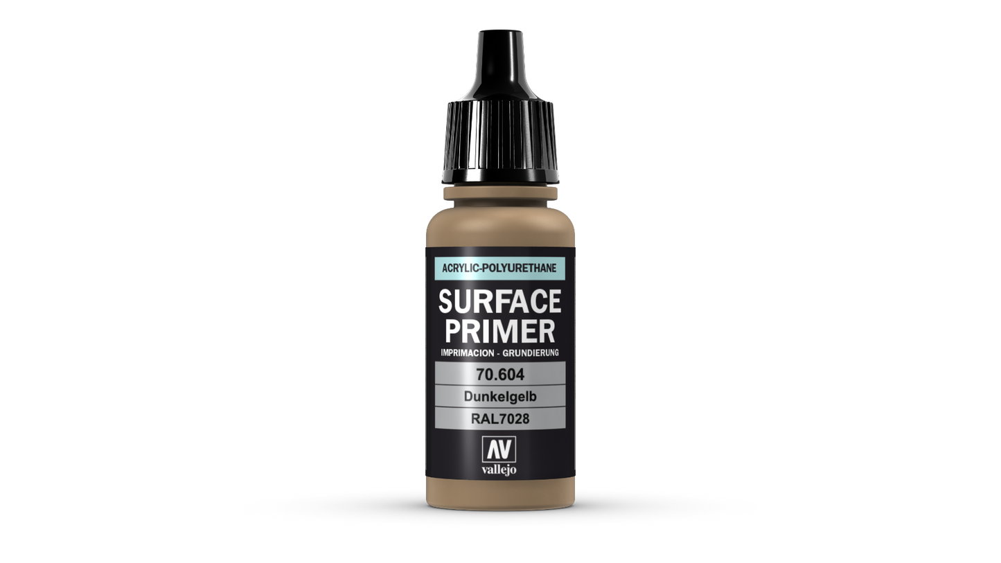 70604 Surface Primer German Dark Yellow/ Amarillo Alemán modelismo Vallejo