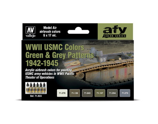 WWII USMC Colors Green & Grey Patterns 1942-1945