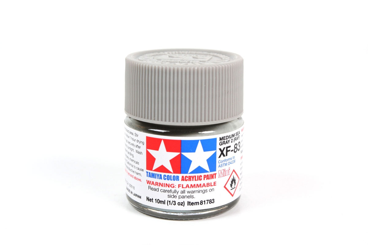 Tamiya Acrylic XF-83 Medium Sea Gray Paint – Flat, 10ml Jar (81783)