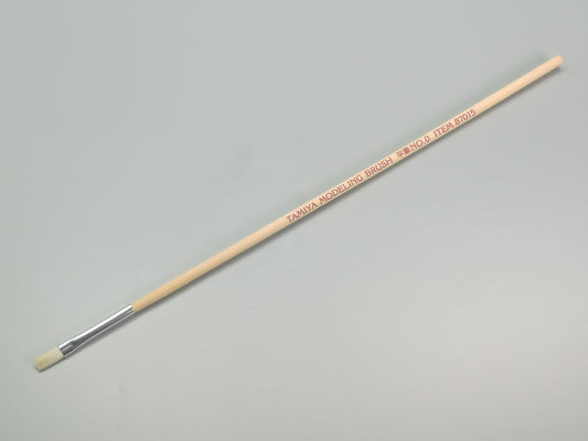 Pincel plano No. 0 de pelo de caballo con mango de madera